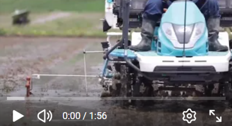 乗用播種機の種子充填と湛水直播（点播）：水稲湛水直播向けソリューション RISOCARE（リゾケア)